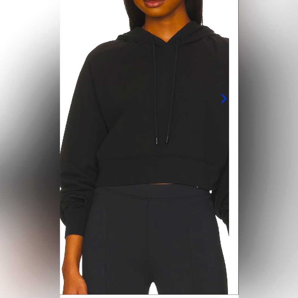 alo Cropped Double Take Hoodie in black color NEW WITH Tags